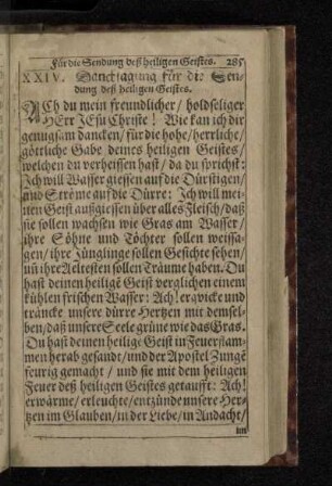 XXIV. Dancksagung für die Sendung deß heiligen Geistes.