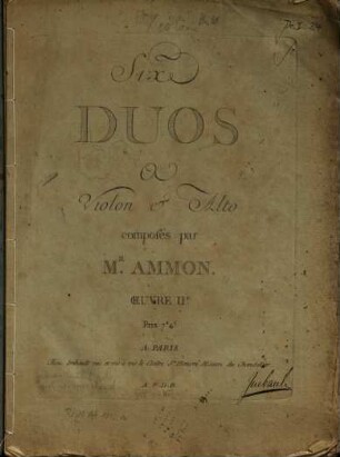Six duos a violon et alto : oeuvre IIe