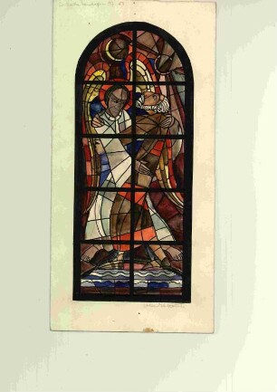 Entwürfe für zwei Glasfenster in der Evangelischen Kirche in Neuhofen