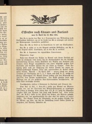 Offensive nach Litauen und Kurland