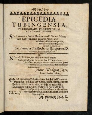 27-39, Epicedia Tubingensia.