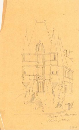Chateau de Marchais, Marchais: Perspektivische Ansicht