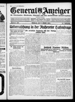 General-Anzeiger für Oberhausen, Sterkrade, Osterfeld und das nordwestliche Industriegebiet. 1921-1930