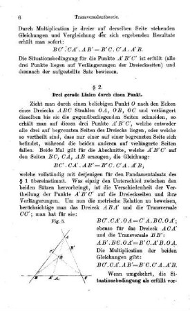 § 2. Drei gerade Linien durch einen Punkt.