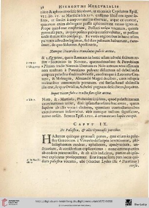 Caput. IX.: De Palaestra, & aliis Gymnasii partibus