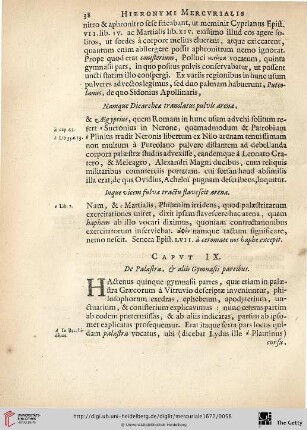 Caput. IX.: De Palaestra, & aliis Gymnasii partibus