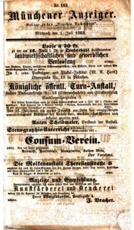 Neueste Nachrichten aus dem Gebiete der Politik. 1868, [a] = Münchener Anzeiger, 7 - 9
