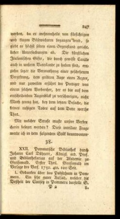 38. Fortsetzung der Auszüge aus alten pommerschen u.s.w.