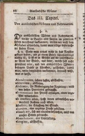 Das III. Capitel. Von ausländischen Wörtern und Redensarten.