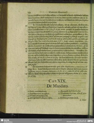 Caput XIX. De Mandato