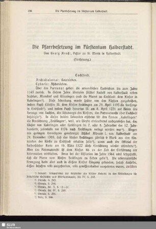Die Pfarrbesetzung im Fürstentum Halberstadt. (Fortsetzung.)