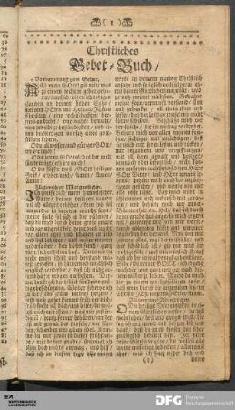 Christliches Gebet-Buch