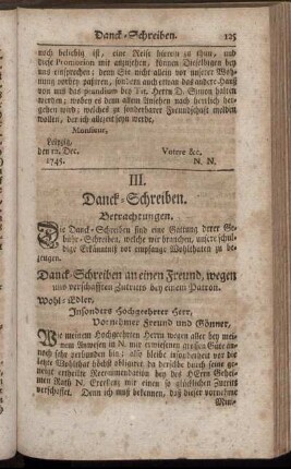 III. Danck-Schreiben.