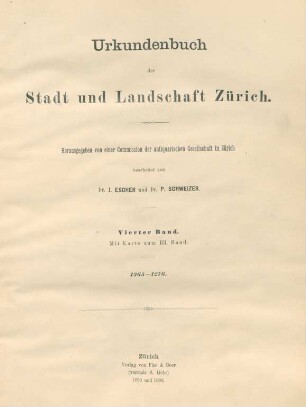 Bd. 4: 1265 - 1276 : mit Karte zum III. Band
