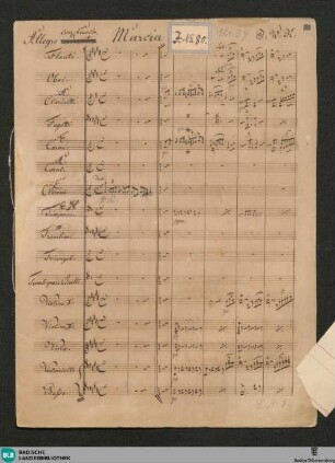 Marches - JWK Mus.Ms. 34 : orch; E; StrK 227a /1
