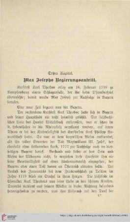 Erstes Kapitel: Max Josephs Regierungsantritt