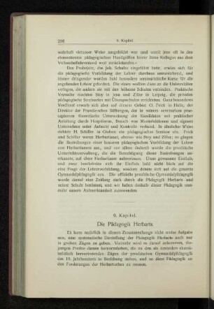 9. Kapitel. Die Pädagogik Herbarts.