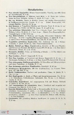 Metallarbeiten (Nr. 33-52)