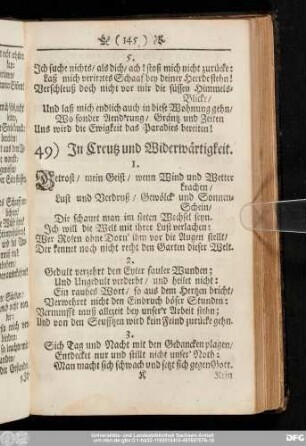 49) In Creutz und Widerwärtigkeit.