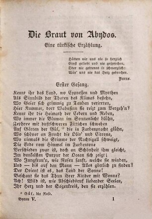 Lord Byron's sämmtliche Werke, 5. Die Braut von Abydos. Manfred. Werner