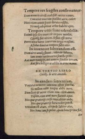 Ex Tertio Libro Ovidii, de arte amandi.