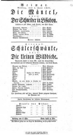Schülerschwänke, oder: Die kleinen Wilddiebe