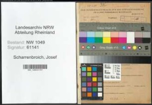 Entnazifizierung Josef Scharrenbroich , geb. 12.07.1913 (Verwaltungsangestellter)