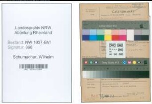 Entnazifizierung Wilhelm Schumacher , geb. 19.05.1893 (Lehrer)