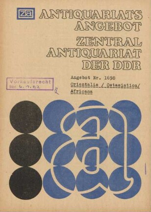 Nr. 1698: Orientalia/Ostasiatica/Africana