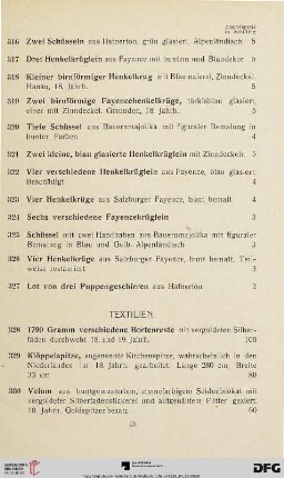Textilien (Nr. 328-384)