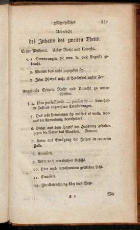 Uebersicht des Inhalts des zweiten Theils