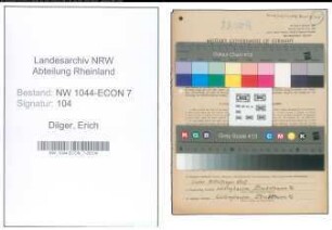 Entnazifizierung Erich Dilger , geb. 08.02.1903 (Kaufmaennischer Angestellter)