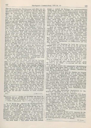 417-418 [Rezension] Harnack, Adolf von, Studien zur Geschichte des Neuen Testaments und der alten Kirche. Bd. 1: Zur neutestamentlichen Textkritik