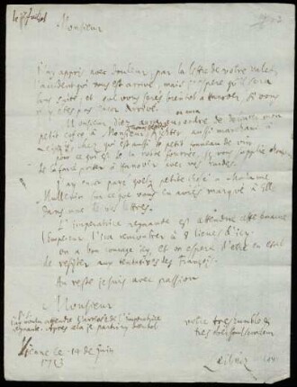 Brief von Gottfried Wilhelm Leibniz an Christoph Enoch Buchta 
