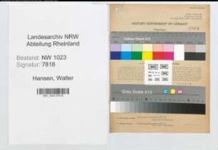 Entnazifizierung Walter Hansen , geb. 12.04.1904 (Kaufmann)