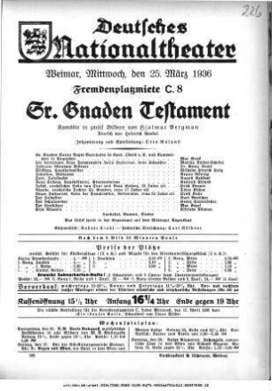 Sr. Gnaden Testament