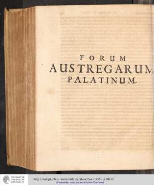 Forum Austregarum Palatinum.