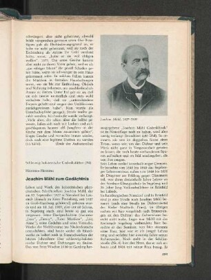 Joachim Mähl zum Gedächtnis