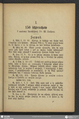 I. 150 schpruchow k małemu katechißmej Dr. M. Luthera