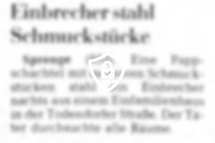 Einbrecher stahl Schmuckstücke