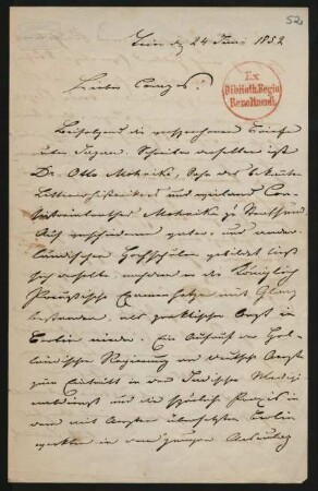 Brief v. 24. Juni 1852 von Schoemann an?