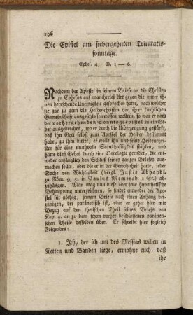 Die Epistel am siebenzehnten Trinitatissonntage. Ephes. 4, V. 1-6