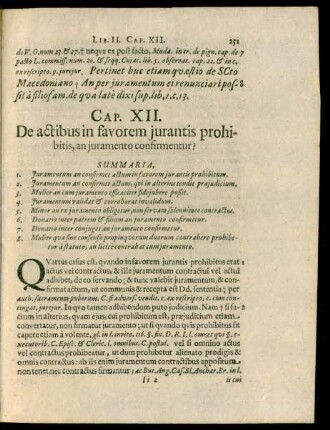 Cap. XII. De actibus in favorem iurantis prohibitis, an iuramento confirmentur?