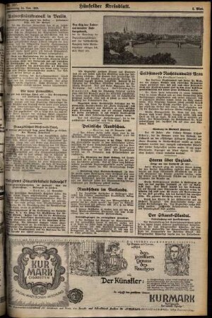 Zweite Ausgabe vom Donnerstag, den 14. November 1929.
