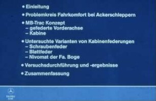 Problemkreis Komfort bei Ackerschleppern