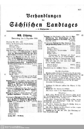 92. Sitzung