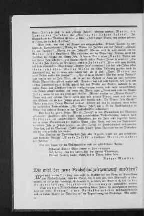 Wie wird der neue Reichsschulgesetzentwurf aussehen?