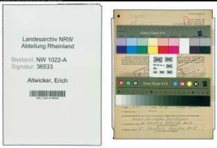 Entnazifizierung Erich Altwicker , geb. 05.03.1905 (Tischler)