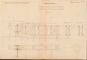 Kettenbrücke, Hameln: Oberwasserbrücke, Unterwasserbrücke: Schnitte Endquerträger 1:10