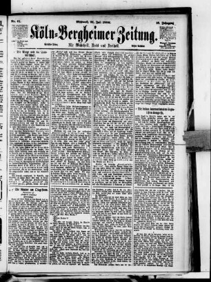 Köln-Bergheimer Zeitung. 1880-1899